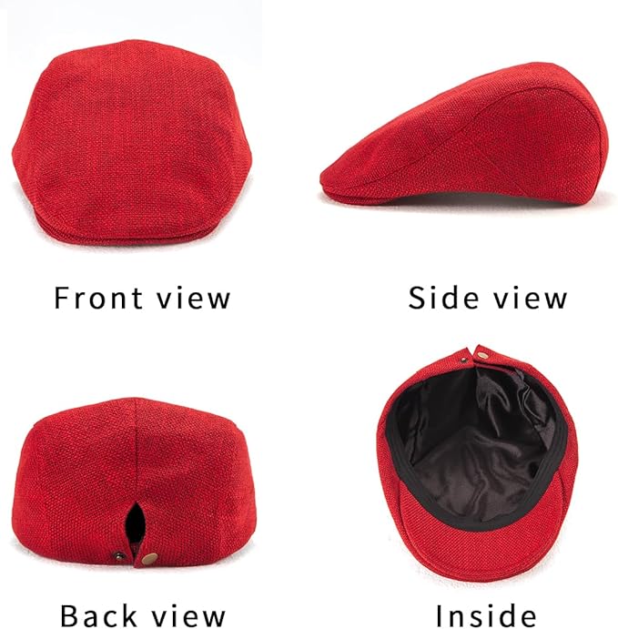 LADYBRO 2Pack Unisex Flat Cap Newsboy Hats for Men Women, Summer Casual Adjustable