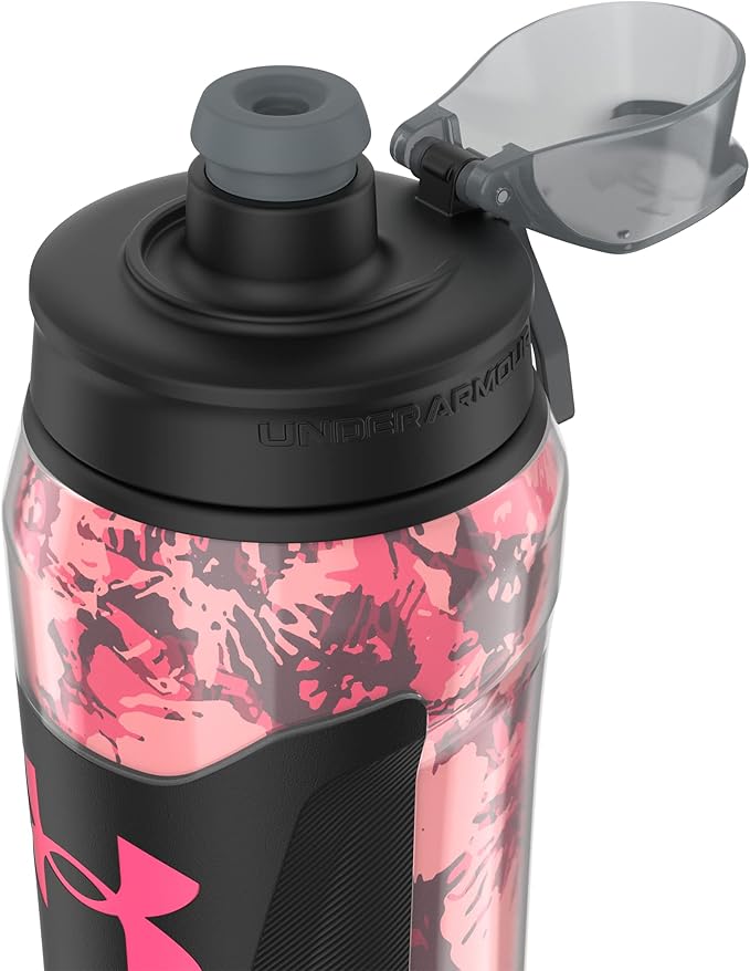 Under Armour 28oz Playmaker Squeeze Insulated 2 - Sports Water Jug, Leak Resistant for Baseball, Football & More, Pink Poppy