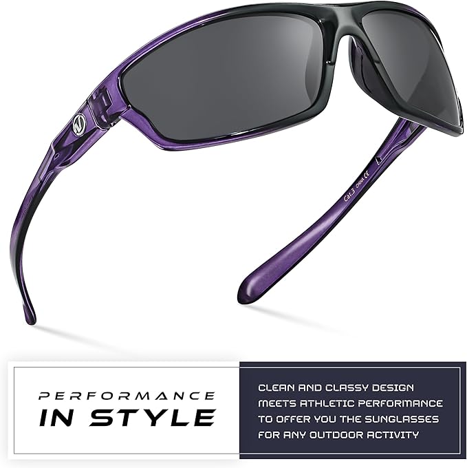 Nitrogen Polarized Wrap Around Sport Sunglasses for Men Women UV400 Driving Fishing Running Sun Glasses