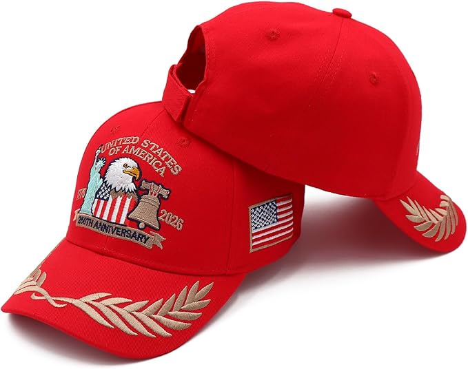 250 Anniversary USA Hat United States 250th Year American Anniversary Hat Patriotic Embroidered Baseball Caps for Men Women