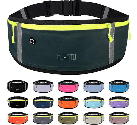Running Belt Waist Fanny Pack: Slim Phone Holder Workout Pouch for Walking JoggingDark Green