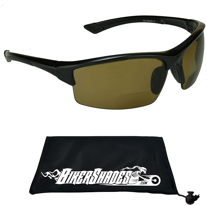 proSPORT Polarized Bifocal Reading Sunglasses Men Women Smoke Brown Lens Tinted Bi-Focal Reader