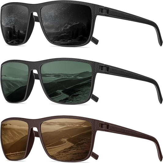 Polarized Sunglasses Men, Mens Sunglasses Polarized UV protection Lightweight Sun Glasses for Driving Fishing Golf