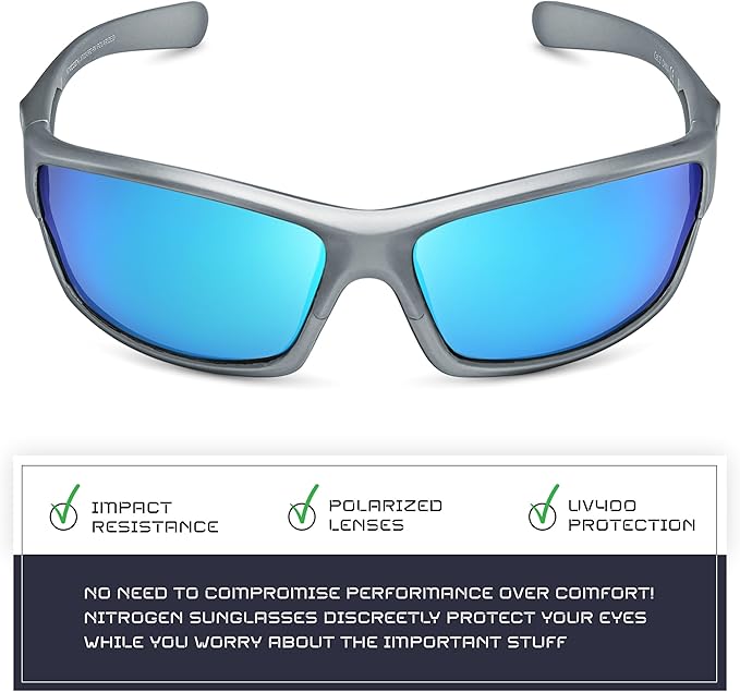 Nitrogen Polarized Wrap Around Sport Sunglasses for Men Women UV400 Driving Fishing Running Sun Glasses