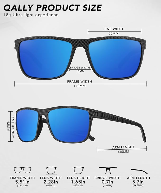 Polarized Sunglasses Men, Mens Sunglasses Polarized UV protection Lightweight Sun Glasses for Driving Fishing Golf
