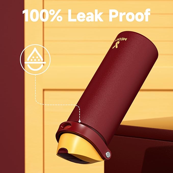 24 oz Insulated Water Bottle for Women: Meoky Stainless Steel Water Bottle with Straw and Spout Lid - Leak Proof, Cold for 24 Hours, Fits in Car Cup Holder, BPA-Free for Sports Travel, Gryffindor