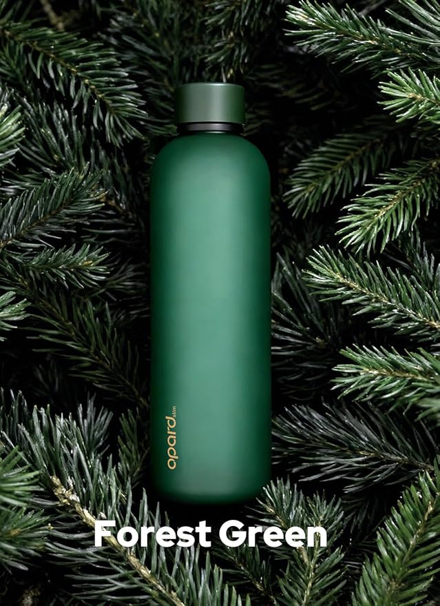 Opard Slim Water Bottle 27oz, Dishwasher Safe Plastic Water Bottle BPA-Free, Leakproof Screw Top, Forest Green, Reusable for Travel School Sport Gym Hiking