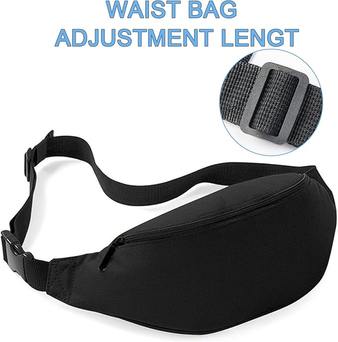 DAITET Crossbody Fanny Pack for Men&Women,Large Waist Bag & Hip Bum Bag with Adjustable Strap for Outdoors Workout Traveling Casual Running Hiking Cycling