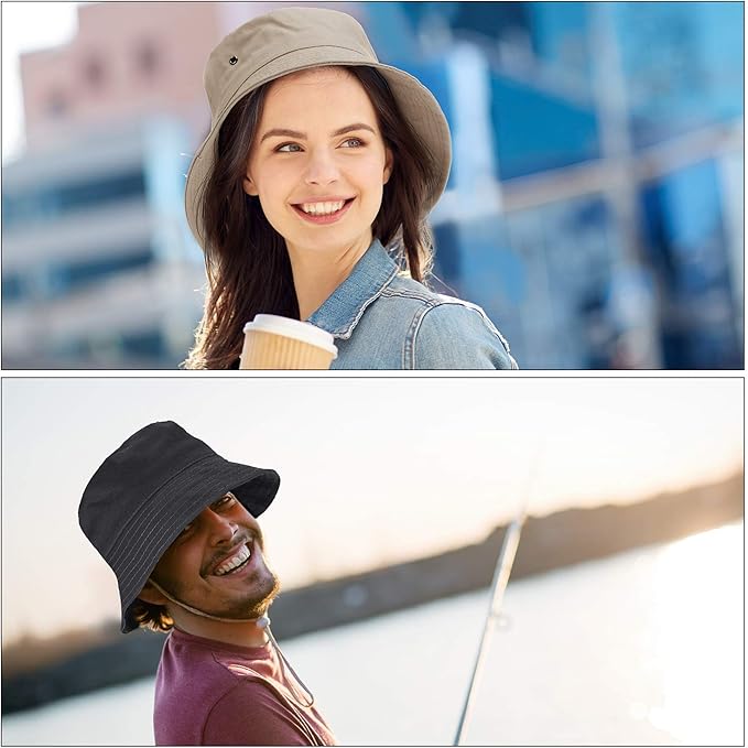 4 Pieces Bucket Hat Sun Packable Travel Beach Fishing Hat for Men Women