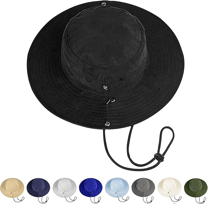 ZOORON Bucket Hat Wide Brim Boonie Hats Safari Hat for Hiking Fishing Outdoor