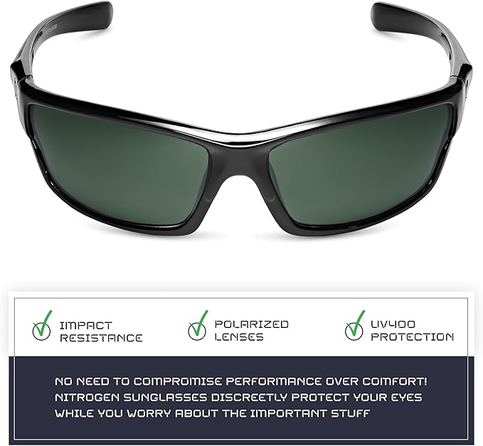 Nitrogen Polarized Wrap Around Sport Sunglasses for Men Women UV400 Driving Fishing Running Sun Glasses