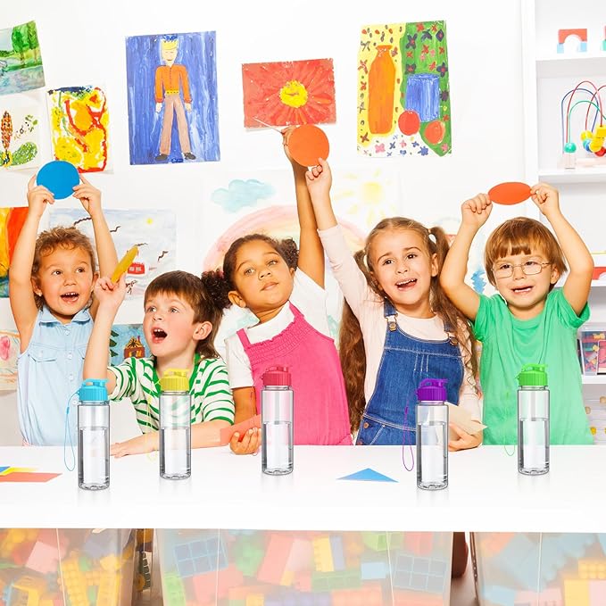 Domensi 50 Pieces Plastic Water Bottle Bulk 17 oz Sports Adults Reusable Large Water Bottles with Leak Proof Flip Top for Adults Fitness(Mixed Color)