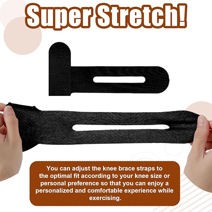 20 Pcs Kinesiology Tape for Knees, Black Athletic Tape, Waterproof & Breathable Kinesio Tape, Elastic Sports Tape for Knee Pain Relief, Kinesiology Tape Precut, Knee Tape, Muscle Tape for Knee Support