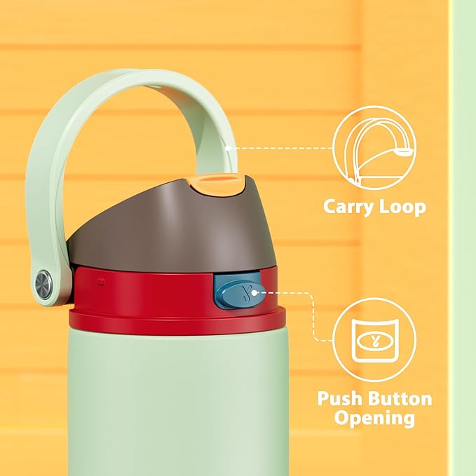 24 oz Insulated Water Bottle with Straw: Meoky Stainless Steel Metal Water Bottle with 2-in-1 Lid - Leak Proof, Cold for 24 Hours, Protective Silicone Base, BPA-Free for Sports Travel Car, Boneyard