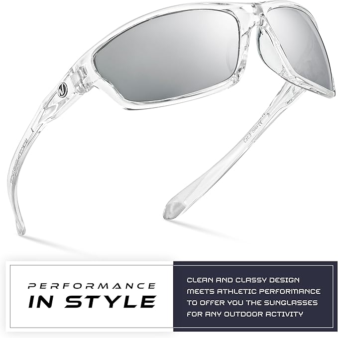 Nitrogen Polarized Wrap Around Sport Sunglasses for Men Women UV400 Driving Fishing Running Sun Glasses