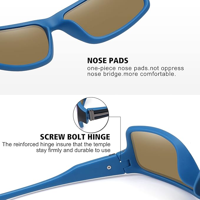 STORYCOAST Polarized Sports Sunglasses for Men Women Unbreakable Frame Cycling Fishing Driving