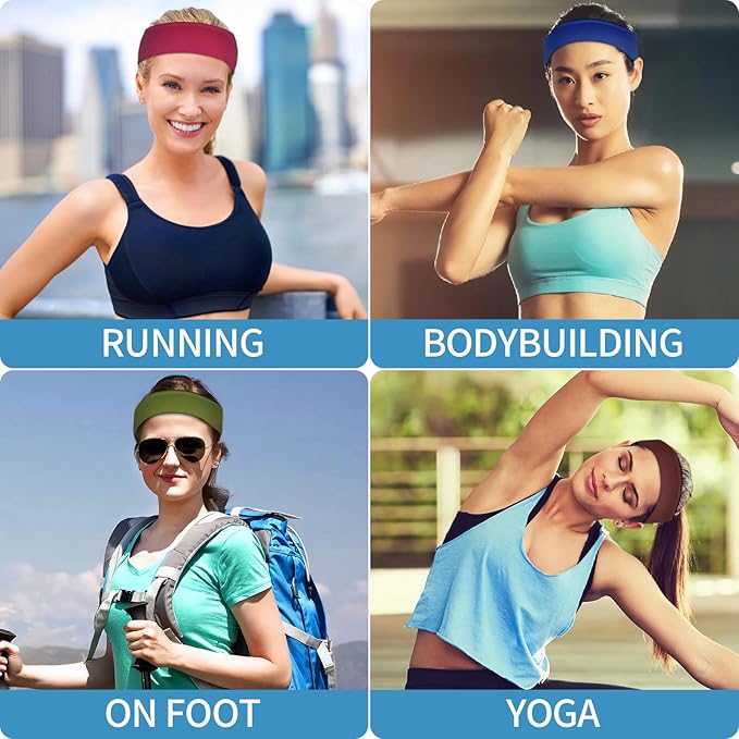 20 Pcs Headbands for Women Non Slip, Soft Milk Silk Cotton Cloth Hair Bands, Hair Accessories for Women, Workout Stretchy Head Bands for Women's Hair for Yoga Running Sports