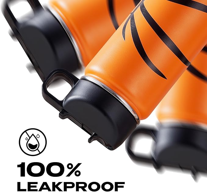 Basketball Water Bottles for Boys 18 oz and 100 PCS Basketball Stickers Sports Insulated Stainless Steel Water Bottle Basketballs Accessories Stuff Gear Gifts For 8-12 12-14 Player