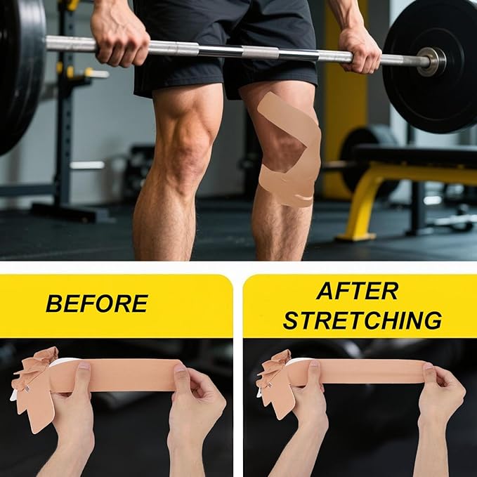 15pcs Precut Kinesiology Tape for Knees, Waterproof Breathable Elastic Athletic Muscle Tape Strips Cotton Knee Support Stickers for Sports & Long-Lasting Stability (Assorted Colors)