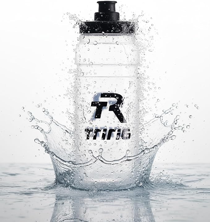 TRIRIG TR Cycling Water Bottles 25 Oz Translucent Featuring a Watergate Lid for Easy, Leak Proof Access - Fits Standard Bike Cages for Triathlon Bikes, Gym & Outdoor Lightweight Sports Water Bottle