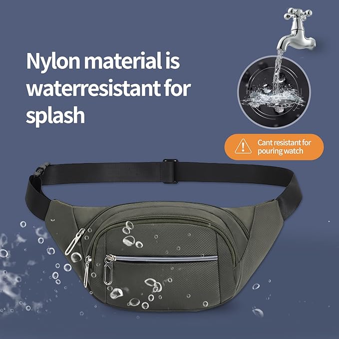 DAITET Crossbody Fanny Pack for Men&Women,Large Waist Bag & Hip Bum Bag with Adjustable Strap for Outdoors Workout Traveling Casual Running Hiking Cycling