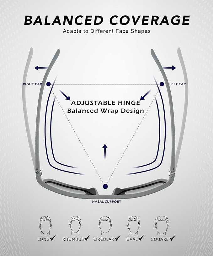 Polarized Sunglasses Men, Mens Sunglasses Polarized UV protection Lightweight Sun Glasses for Driving Fishing Golf