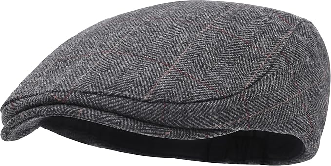 STARANCE Men's Flat Cap Wool Tweed Driving Irish Newsboy Hat