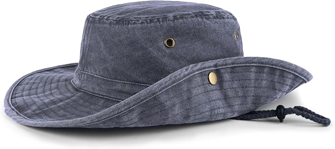 Zylioo XXL Boonie Sun Hats Washed,Oversized Wide Floppy Brim Hiking Hat for Big Heads,Large Cooling Hats with Chin Strap