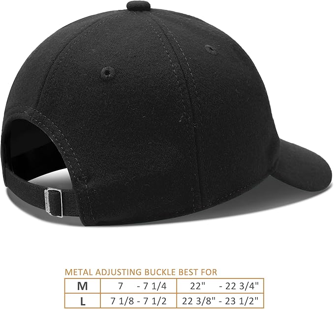 GADIEMKENSD Unstructured Wool Baseball Caps Winter Warm Hat Adjustable
