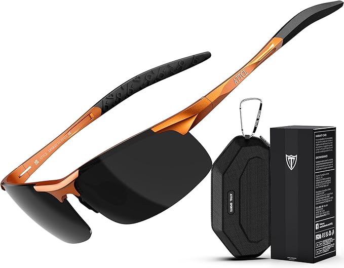 ATTCL Men's Fashion Driving Polarized Sunglasses for Men - Al-Mg metal Ultralight Frame