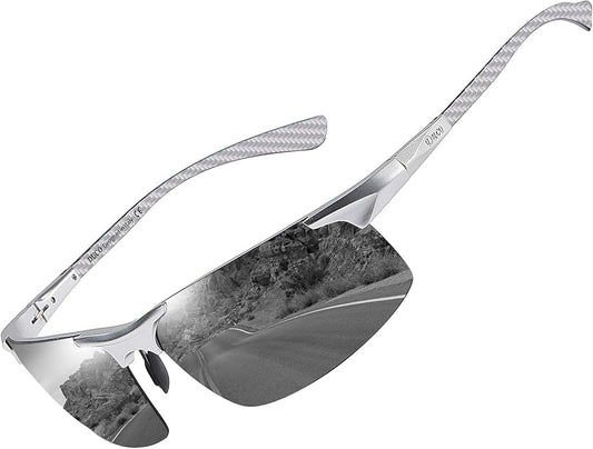 DUCO Mens Sunglasses Polarized Sports Fishing Running Driving Carbon Fiber Sunglasses for Men UV400 Protection DC8277