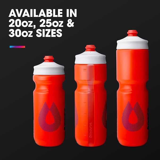 HydraPak Breakaway Surge Lightweight Bike Water Bottle 2-Pack (20oz, 25oz, 30oz) - High Flow, Cycling & Sports Squeeze Bottle