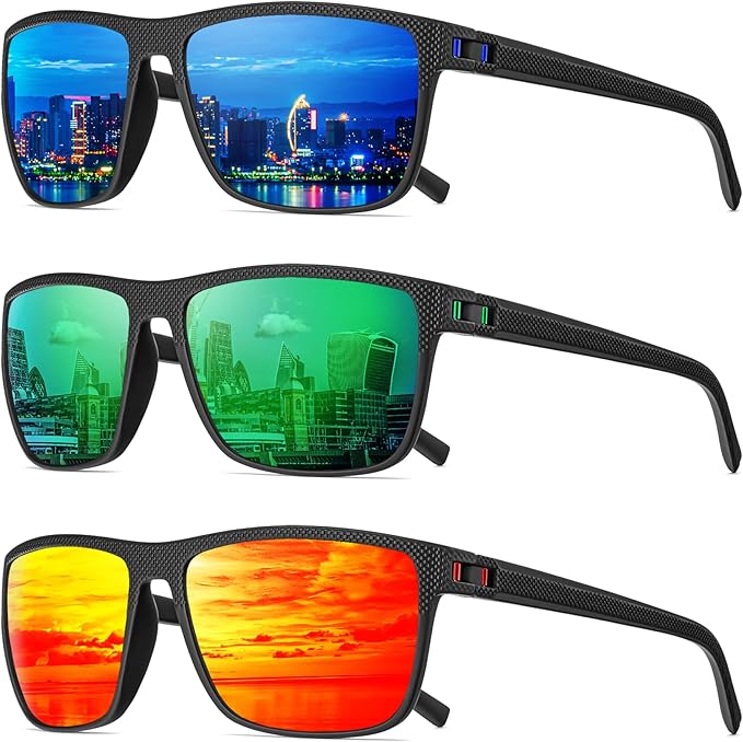 Polarized Sunglasses Men, Mens Sunglasses Polarized UV protection Lightweight Sun Glasses for Driving Fishing Golf