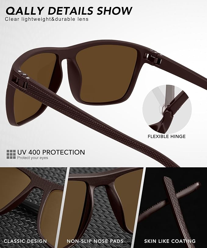 Polarized Sunglasses Men, Mens Sunglasses Polarized UV protection Lightweight Sun Glasses for Driving Fishing Golf