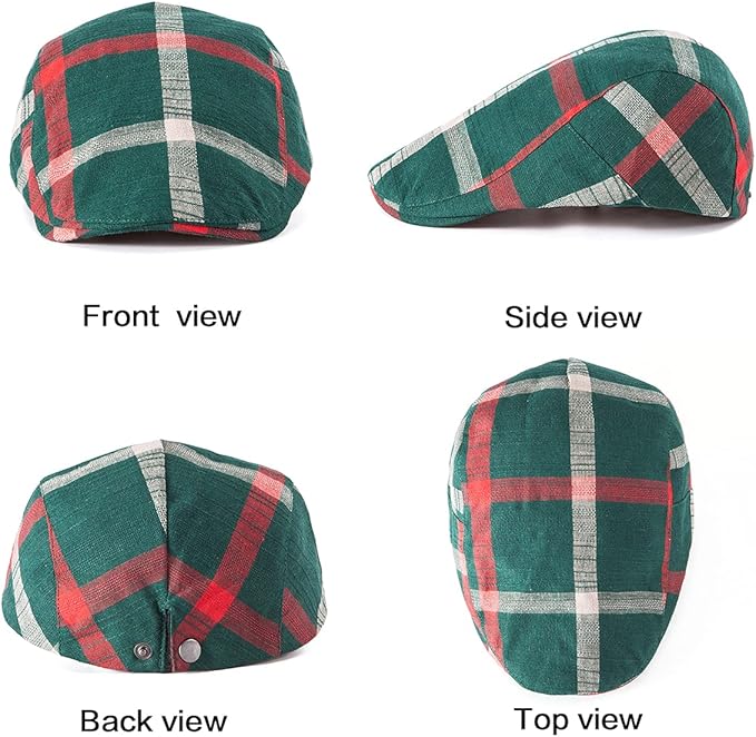 LADYBRO 2Pack Unisex Flat Cap Newsboy Hats for Men Women, Summer Casual Adjustable