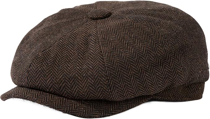 TOP-EX L/XL/XXL Wool Tweed Newsboy Cap for Men Paperboy Warm Winter Hat Vintage Flat Ivy Cabbie Gatsby Cap
