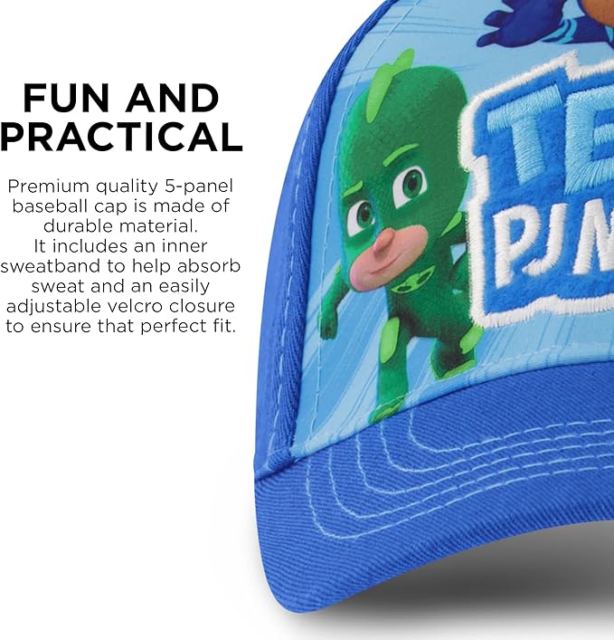 PJ Masks Baseball Cap and Adjustable Toddler Hat, 2-4 Or Boy for Kids Ages 4-7