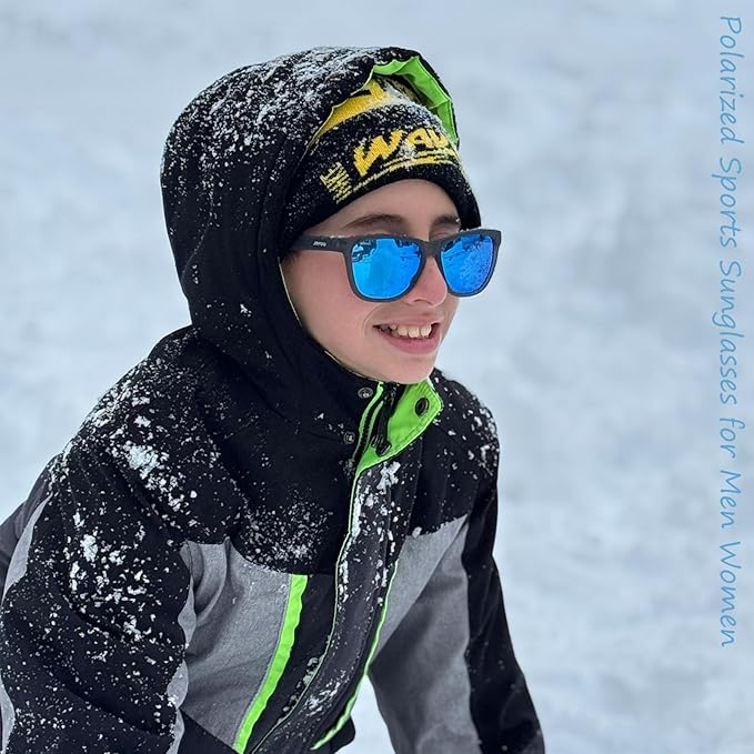 Jefoo Polarized Sports Sunglasses for Women Men Running Retro Trendy Sun Glasses UV400 Protection Tangle Free