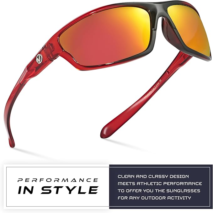 Nitrogen Polarized Wrap Around Sport Sunglasses for Men Women UV400 Driving Fishing Running Sun Glasses