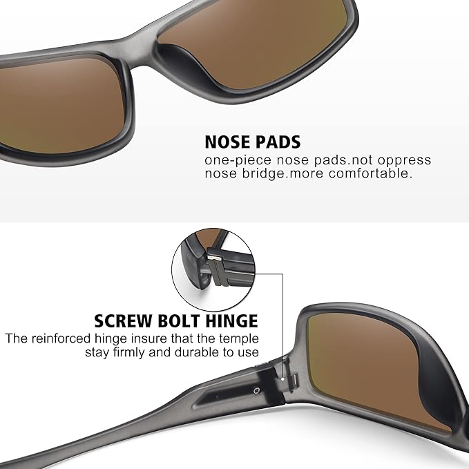 STORYCOAST Polarized Sports Sunglasses for Men Women Unbreakable Frame Cycling Fishing Driving