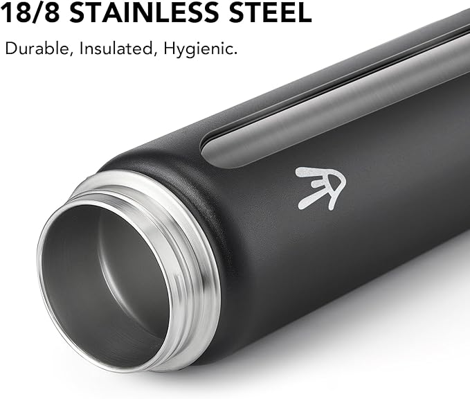 Enerbone 24 oz Insulated Water Bottle, Stainless Steel Bottle with Carrying Strap, Double-Wall Vacuum Insulation Design, Leakproof Sports Bottle with Straw, Keep Drinks Cold or Hot for Hours