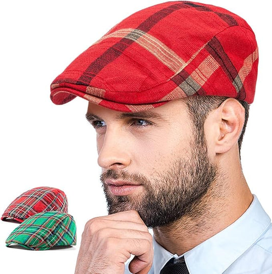LADYBRO 2Pack Unisex Flat Cap Newsboy Hats for Men Women, Summer Casual Adjustable