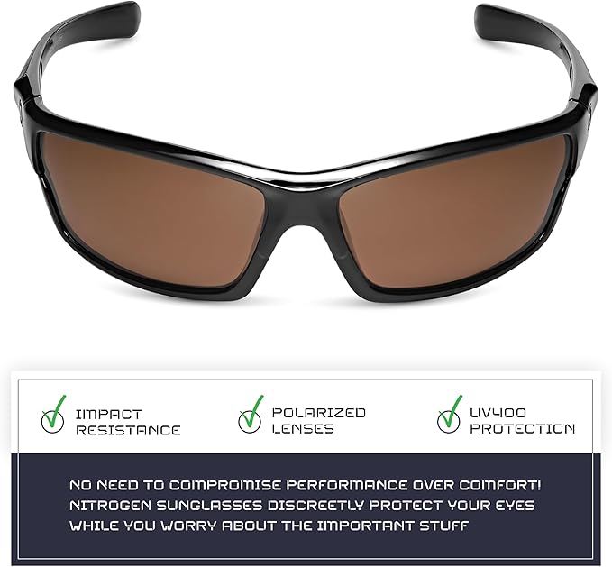 Nitrogen Polarized Wrap Around Sport Sunglasses for Men Women UV400 Driving Fishing Running Sun Glasses