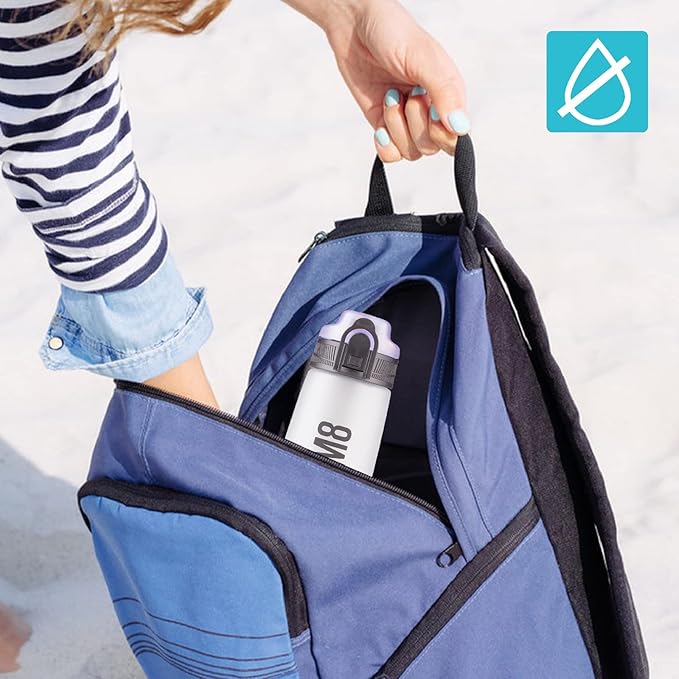 HYDRATEM8 - Active Motivational Sports Water Bottle with Time Markings, BPA Free, Drinks Bottle, 32oz - Frosted