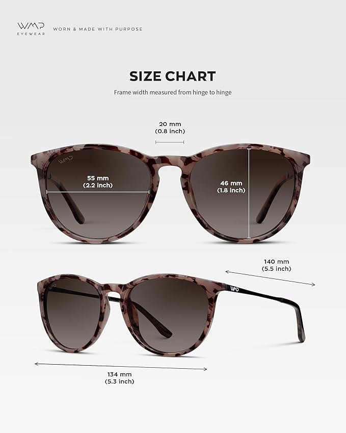 WearMe Pro Women's Round Sunglasses with Polarized UV Protection, Trendy Retro Designer Style