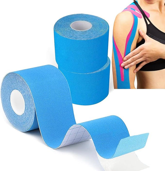 3 Rolls Kinesiology Tape,16ft Waterproof and Hypoallergenic Kinesiology Tape for Muscle Pain Relief,Joint Support and Tennis Football Sports Activities Tapes,Free-Cutting Elastic Athletic Tape