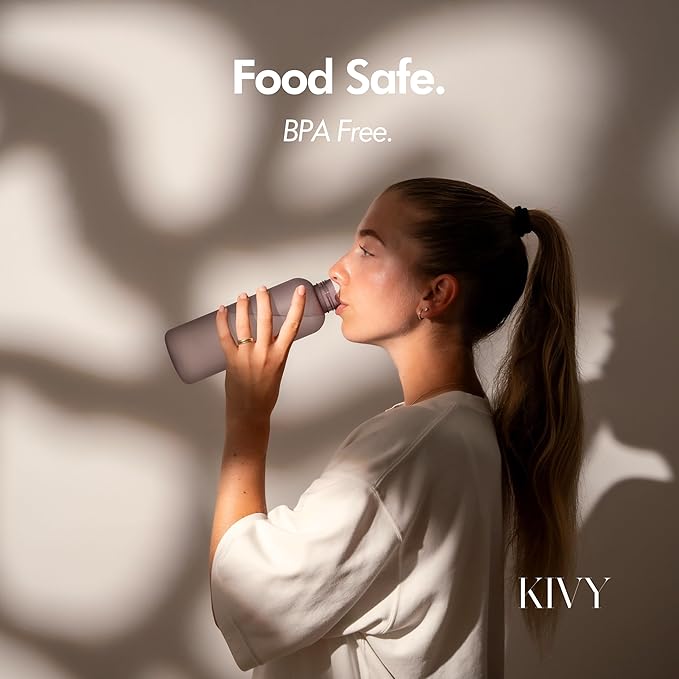 KIVY Slim Water Bottle 22oz [Lightweight & Shatterproof] - Reusable Tritan Water Bottle - Leak Proof Bottle for Women & Men - Water bottle no straw - Dishwasher Safe - BPA Free