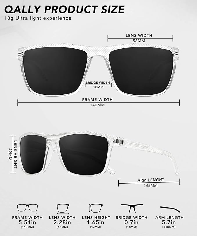 Polarized Sunglasses Men, Mens Sunglasses Polarized UV protection Lightweight Sun Glasses for Driving Fishing Golf