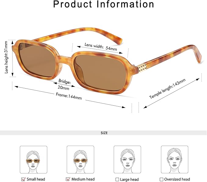 Retro Rectangular Sunglasses for Women Vintage Fashion Trendy Funny Small 90s Square Sunnies 2025 AP3698