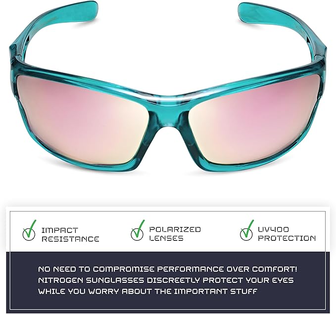 Nitrogen Polarized Wrap Around Sport Sunglasses for Men Women UV400 Driving Fishing Running Sun Glasses